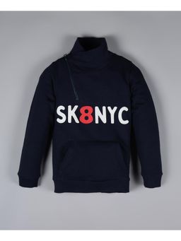 PLUM TREE - Boys Navy Blue Typography Sweatshirt