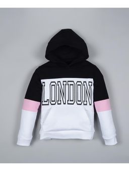 PLUM TREE - Girls Black Colorblock Hoodie