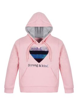 PLUM TREE - Girls Pink Embellished Hoodie