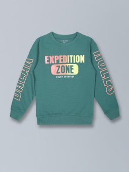 PLUM TREE - Boys Typography Round neck Pullover Sweatshirt