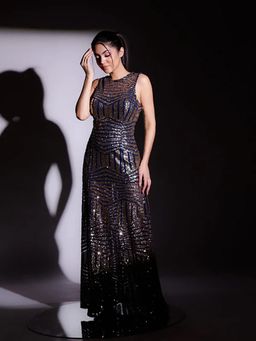 Kayjay by Kritika Jain - Blingy Blues Navy Blue Maxi Dress