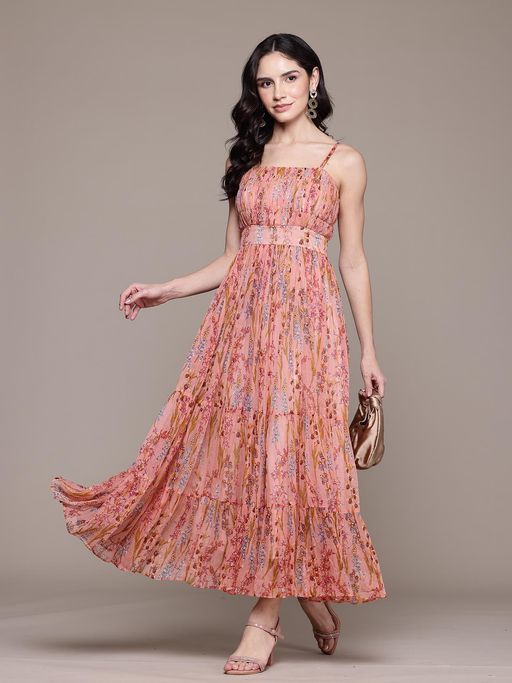 white christmas dresses RI Ritu Kumar Black Floral Embroidered Dress – Saris and Things main image 1
