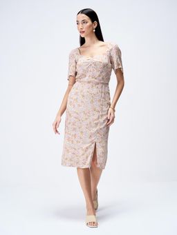 SALT Attire - Sierra Dress Multi-Color Floral Regular Fit Midi Dress