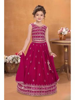 Lagorii - Rani Pink Sequin Embroidered Lehenga Choli With Dupatta
