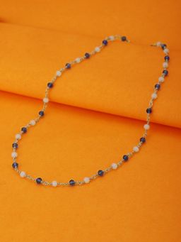 Carlton London - Silver-Toned Blue Brass Rhodium-Plated Necklace FJN3830