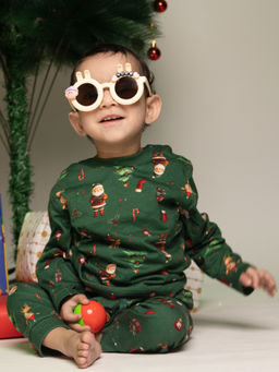 Orange Sugar - Green Full Sleeves Co-Ord (Set of 2)