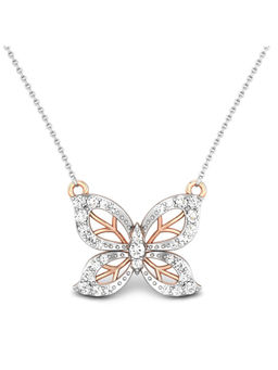 Candere by Kalyan Jewellers - 18K BIS Hallmark Rose Gold and Diamond Butterfly Pendant