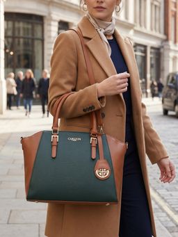 Carlton London - Womens Stylish Box Handbag Green