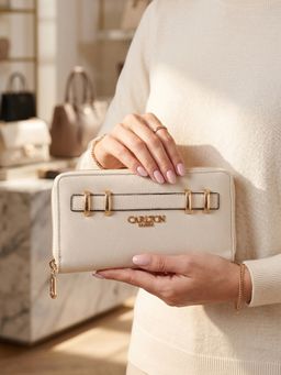 Carlton London - Zip Wallet for Daily Use Beige