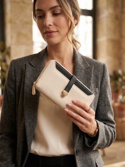 Carlton London - Zip Wallet for Daily Use Beige