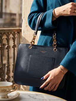 Carlton London - Womens Stylish Tote Bag for Women Navy Blue