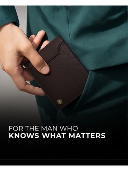 Carlton London - Mens Classic Genuine Leather Bi-Fold Wallet With Coin Pocket Brown