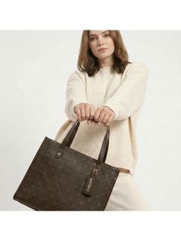 Carlton London - Womens Stylish Handbag With Detachable Strap Brown