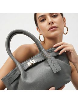 Carlton London - Womens Stylish Handbag With Detachable Strap Grey
