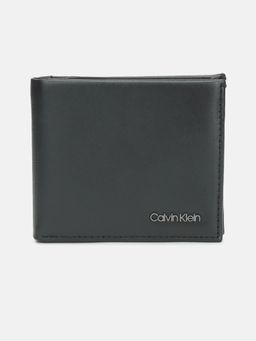 Calvin Klein - Solid Black Leather Bi-Fold Wallet