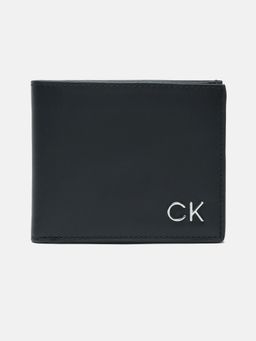 Calvin Klein - Solid Black Leather Bi-Fold Wallet