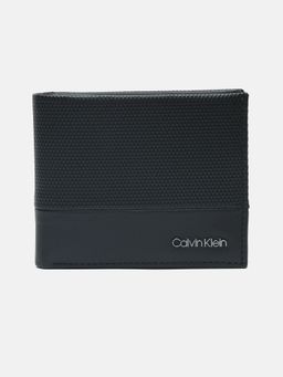 Calvin Klein - Textured Black Leather Bi-Fold Wallet