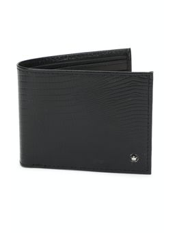 Louis Philippe - Men Black Textured Leather Wallet