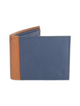 Louis Philippe - Men Brown & Blue Textured Leather Wallet