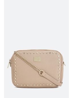 Van Heusen - Women Beige Textured Casual Sling Bag