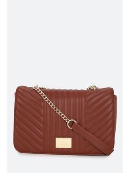 Van Heusen - Women Brown Solid Casual Sling Bag