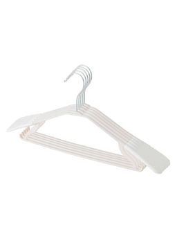 Kuber Industries - PP Cloth Hanger with Zinc Plated Steel Hook White (Pack of 5)