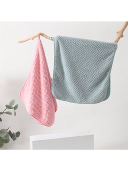 Kuber Industries - 2 Piece Hand Towel 280 GSM Green Pink