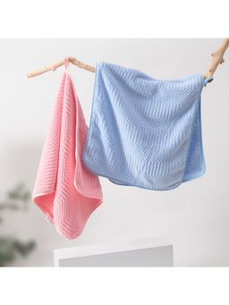 Kuber Industries - 2 Piece Hand Towel 280 GSM Blue Pink
