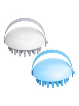 Kuber Industries - Hair Massager Shampoo Brush White Blue
