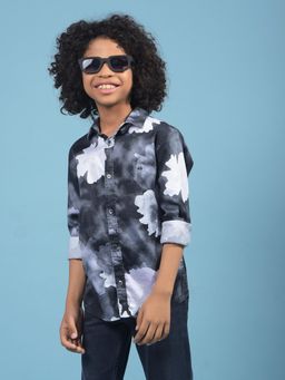 CRIMSOUNE CLUB - Boys Grey Floral Print Shirt