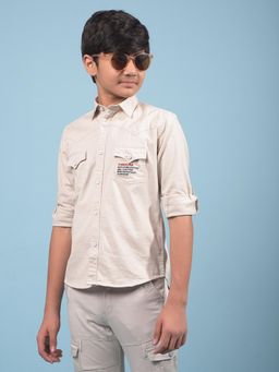 CRIMSOUNE CLUB - Boys Beige Solid Shirt