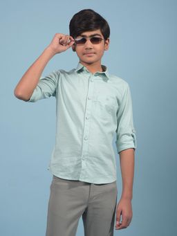 CRIMSOUNE CLUB - Boys Green Checks Shirt