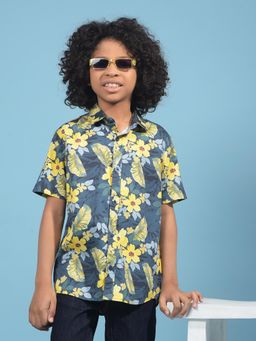 CRIMSOUNE CLUB - Boys Mustard Floral Print Shirt