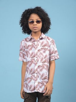 CRIMSOUNE CLUB - Boys Brown Floral Print Shirt