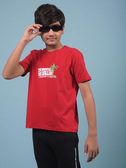 CRIMSOUNE CLUB - Boys Red Graphic Print T-shirt