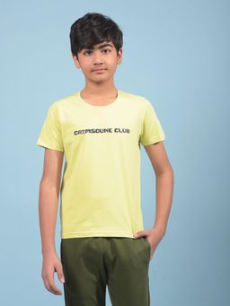 CRIMSOUNE CLUB - Boys Green Typographic Print T-shirt