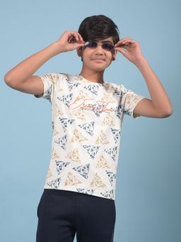 CRIMSOUNE CLUB - Boys White Printed T-shirt