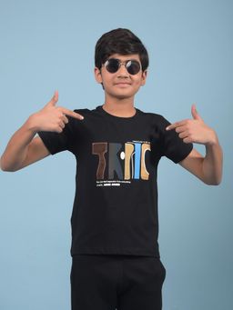 CRIMSOUNE CLUB - Boys Black Graphic Print T-shirt