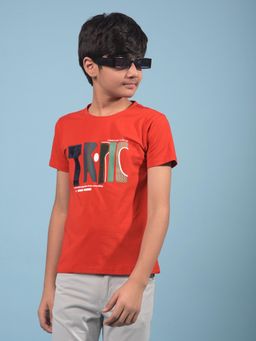 CRIMSOUNE CLUB - Boys Red Graphic Print T-shirt