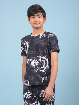 CRIMSOUNE CLUB - Boys Black Printed T-shirt