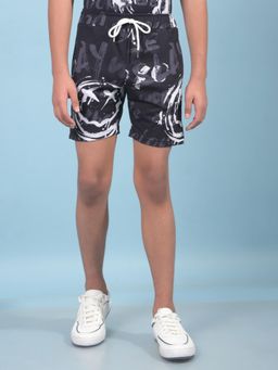 CRIMSOUNE CLUB - Boys Black Printed Cotton Shorts