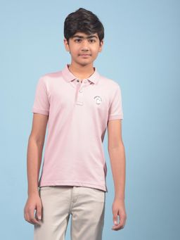 CRIMSOUNE CLUB - Boys Pink Polo Neck T-shirt