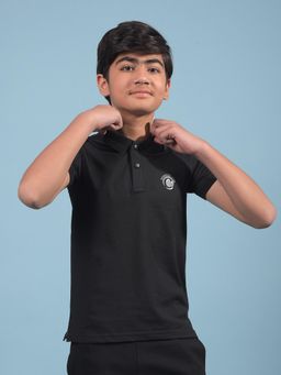 CRIMSOUNE CLUB - Boys Black Polo Neck T-shirt