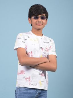 CRIMSOUNE CLUB - Boys White Printed T-shirt