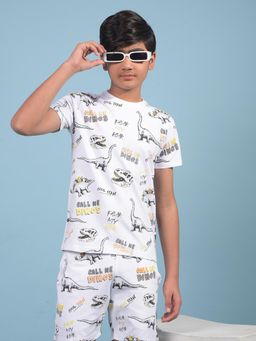 CRIMSOUNE CLUB - Boys White Printed T-shirt