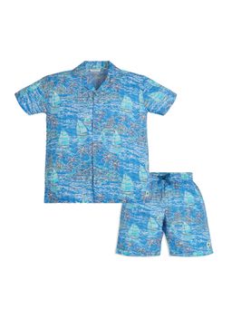 My Milestones - Blue Cotton Rio Relaxed Fit Co-Ord (Set of 2)