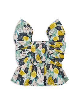 My Milestones - Raya Poplin Exaggerated Ruffle Smocking Top