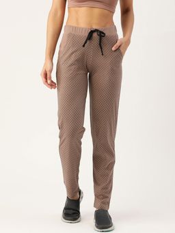 Femea - Women Brown Black Geometric Print Straight Fit Track Pant