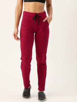 Femea - Women Maroon Navy Blue Straight Fit Track Pant