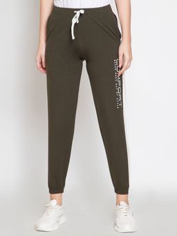 Femea - Women Olive Solid Slim Fit Joggers